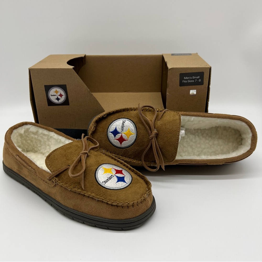 Foco Pittsburgh‎ Steelers Moccasin Slippers Mens Small Size 7-8 New